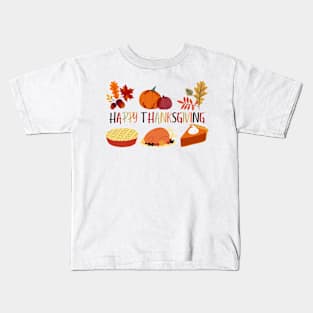 Happy thanksgiving autumn fall leaves for holiday season Kids T-Shirt